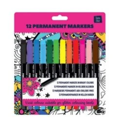Glitterkleurboek Permanent Markers 12 Stuks
