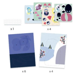 Djeco Creatief-met-papier Liefdevolle Knuffels 8 Djeco Creatief-met-papier Liefdevolle Knuffels -Speelgoed Winkel DJ09055 knutselset knuffels 2