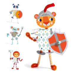 Djeco Rijgen Knutselset Mijn-Ridders -Speelgoed Winkel Djeco Rijgen met chenille Ridders 3