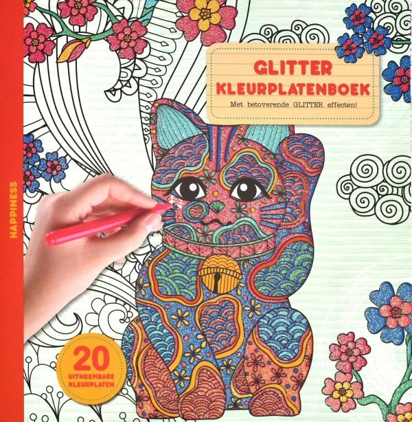 Glitter Kleurplatenboek Kleurboek Happiness 3 Glitter Kleurplatenboek Kleurboek Happiness