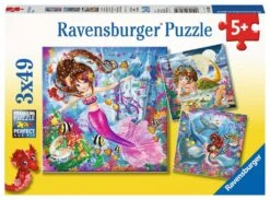 Betoverende Zeemeerminnen Puzzelbox Ravensburger 3 X 49 Stukjes