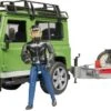 Bruder 2598 Landrover Defender+aanhanger+motorfiets Ducati -Speelgoed Winkel bruder 02598 landrover defender met aanhanger en motor ducati scrambler