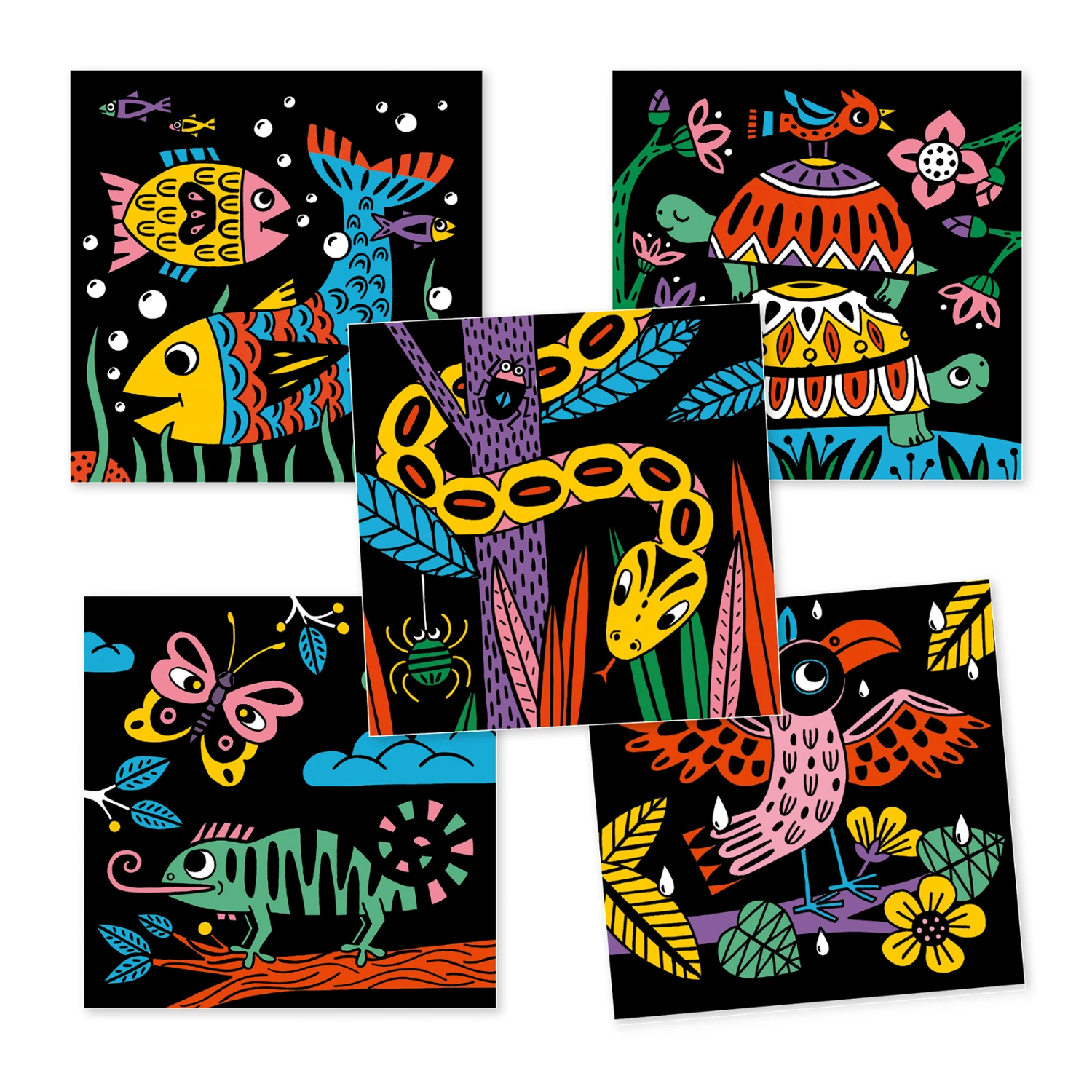 Djeco Fluwelen Kleurplaten Beestjes Knutselset 4 Djeco Fluwelen Kleurplaten Beestjes Knutselset - Afbeelding 2