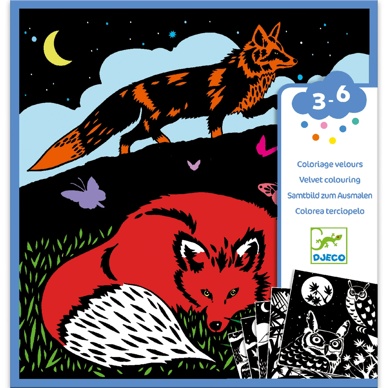 Djeco Fluwelen Kleurplaten Bos Knutselset 3 Djeco Fluwelen Kleurplaten Bos Knutselset