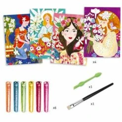 Djeco Knutselset Glitterschilderijtjes Bloemengeuren 3d -Speelgoed Winkel djeco glitterschilderijtjes bloemengeuren 2