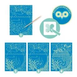 Djeco Kraskaarten Zeeleven Glow-in-the-Dark -Speelgoed Winkel djeco kraskaarten zeeleven 2