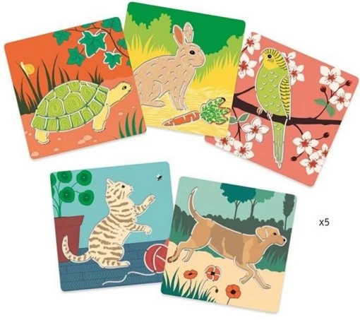 Djeco Tekensjablonen Dierenvriendjes Knutselset 4 Djeco Tekensjablonen Dierenvriendjes Knutselset - Afbeelding 2