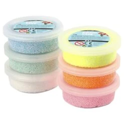 Foam Clay Glitter 6 X 14 G.boetseermateriaal -Speelgoed Winkel foam clay glitter 1 1