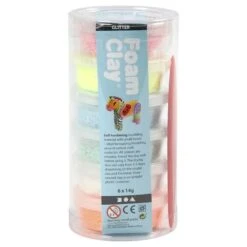 Foam Clay Glitter 6 X 14 G.boetseermateriaal