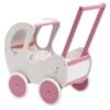 Houten Poppenwagen De Luxe White Incl. Dekbed / Slaapzak