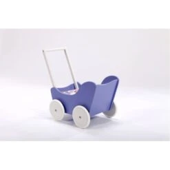 Houten Poppenwagen Purple -Speelgoed Winkel houten poppenwagen paars wit 3