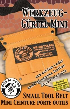 Leren Gereedschapsgordel Kids-at-Work Spijkerzak Mini -Speelgoed Winkel kids at work leren spijkerzak mini gereedschapsgordel voor kinderen. 3