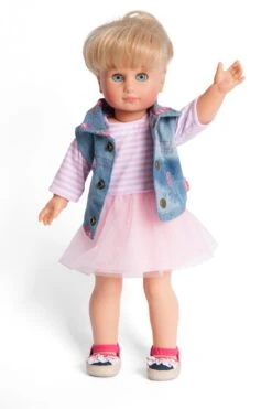 Kledingset Jurk Rose Met Spijkerjack Mt. 28 – 35 Cm. -Speelgoed Winkel kledingset pop heless 1550 2550 2