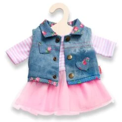 Kledingset Jurk Rose Met Spijkerjack Mt. 35 – 45 Cm.