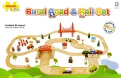 BigJigs BJT021 Landelijke Road & Railset -Speelgoed Winkel landelijke road railset bigjigs bjt021 2