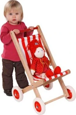 Poppenbuggy Hout -Speelgoed Winkel poppenbuggy loewenherz 55410 1 1