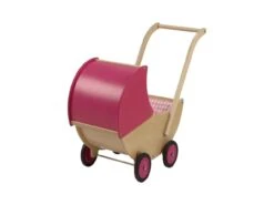Poppenwagen Met Kap V. Dijktoys Rose -Speelgoed Winkel poppenwagen met kap rose v.dijktoys 1
