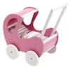 Houten Poppenwagen De Luxe Pink Incl. Dekbed / Slaapzak -Speelgoed Winkel sd 14 4