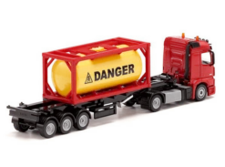 Siku 3922 Mercedes-Actros Oplegger-met-tankcontainer -Speelgoed Winkel siku 3922 mercedes trekker met tankcontainer op chassis 3