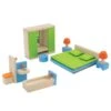 Meubelset Slaapkamer + Badkamer -Speelgoed Winkel slaapkamer en badkamer poppenhuis pintoy 12552
