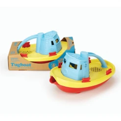 Green Toys Green-Toys Sleepboot Geel Met Blauw Handvat -Speelgoed Winkel sleepboot blauwe handvat green toys 2